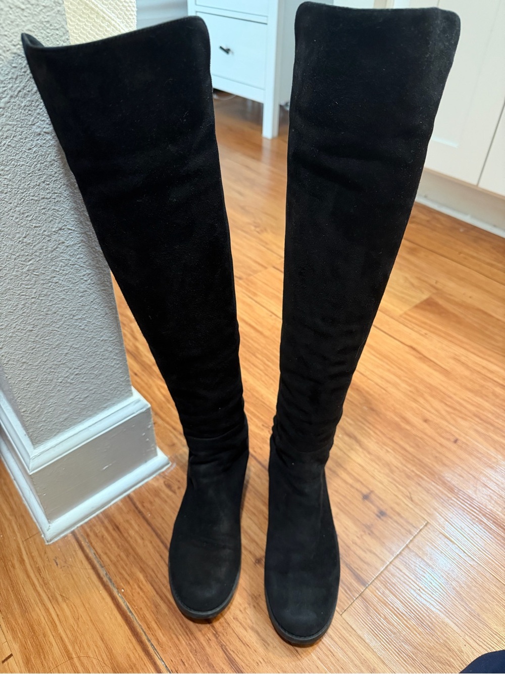 Stuart Weitzman 50/50 Black Suede Over-the-Knee Women’s Boots